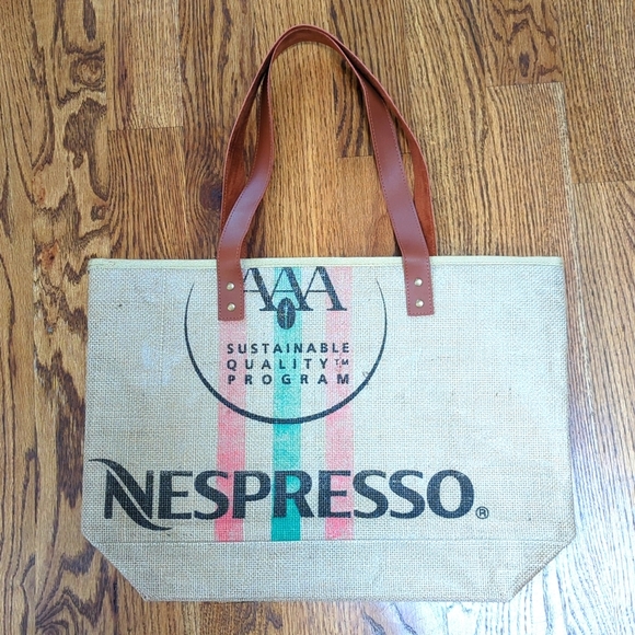 Nespresso Bags Nespresso Jute Canvas Tote Bag Nwot Poshmark